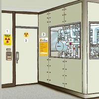硬質樹脂製　「放射線発生装置　使用室」400×300㎜　　　　　